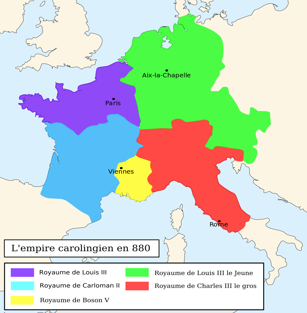 Empire carolingien en 881